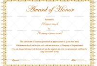 Award Of Honor Brown 932  Certificate Templates within Printable Honor Award Certificate Templates