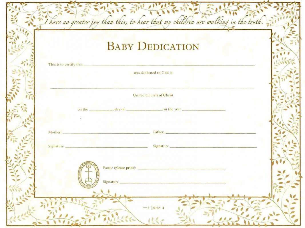 Baby Dedication Certificates  Template Business with Awesome Baby Dedication Certificate Template