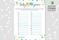 Baby Name Game  Gender Neutral  Hands In The Attic within Baby Shower Gift Certificate Template Free 7 Ideas