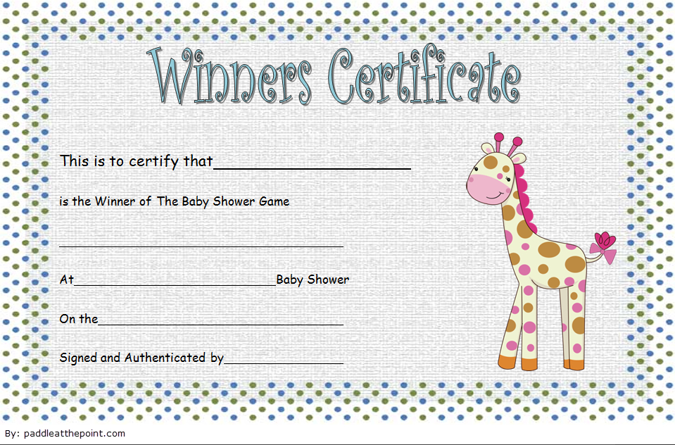 Baby Shower Winner Certificates Free 7 Best 2019 Designs throughout Fishing Certificates Top 7 Template Designs 2019