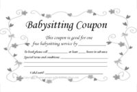 Babysitting Gift Certificate  Emmamcintyrephotography pertaining to Quality Babysitting Certificate Template 8 Ideas