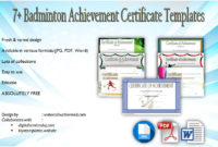 Badminton Certificate Templates 8 Spectacular Designs with regard to Awesome Badminton Certificate Templates