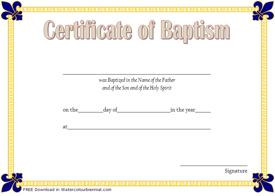 Baptism Certificate Template Word 9 New Designs Free inside Awesome Crossing The Line Certificate Template