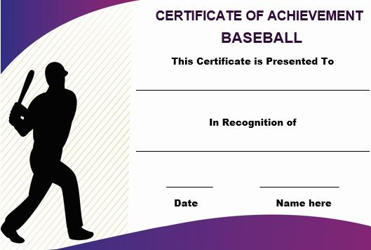 Baseball Certificate Of Achievement Template  Certificate pertaining to Best Baseball Achievement Certificate Templates