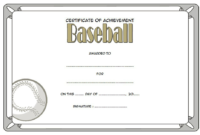 Baseball Certificate Template Free 14 Award Designs with Free Netball Achievement Certificate Template