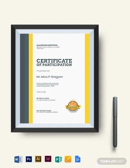 Basketball Appreciation Certificate Template  Word Doc in Basketball Tournament Certificate Template