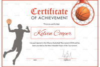 Basketball Award Achievement Certificate Design Template regarding Baseball Certificate Template Free 14 Award Designs