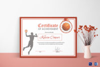 Basketball Award Achievement Certificate Design Template with regard to Basketball Certificate Template Free 13 Designs