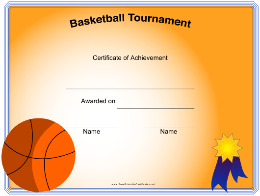 Basketball Certificate Of Achievement Template Download intended for Basketball Achievement Certificate Templates