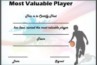 Basketball Mvp Certificate Template  Certificate intended for 7 Basketball Achievement Certificate Editable Templates