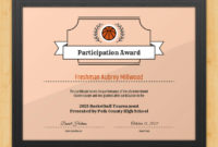 Basketball Participation Certificate  Nothing But Net with regard to Amazing Basketball Tournament Certificate Template Free