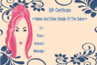 Beauty Salon Gift Certificates Template  Gift Certificate inside Quality Free Printable Beauty Salon Gift Certificate Templates