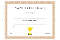 Best Coach Certificate Template Free 9 Updated Designs inside Awesome Dance Certificate Templates For Word 8 Designs