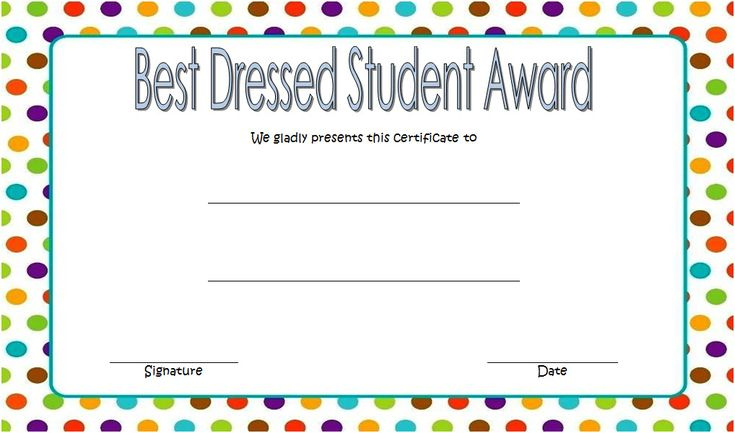 Best Dressed Student Award Certificate Free 1 within Best Dressed Certificate Templates