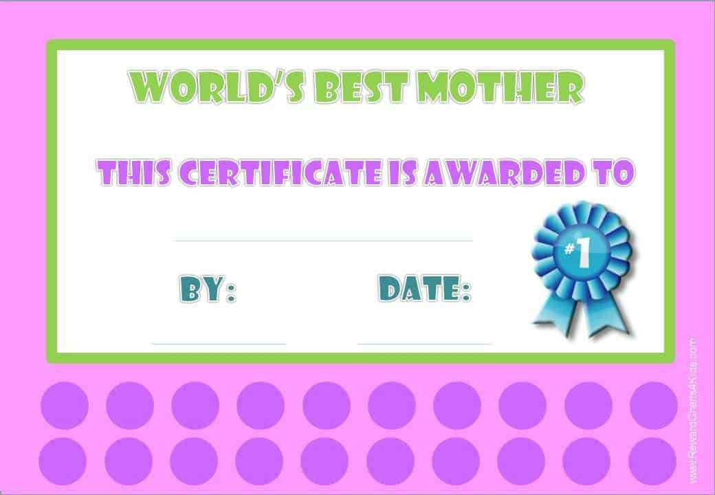 Best Mom Award  Customize Online  Print At Home in Mothers Day Gift Certificate Templates
