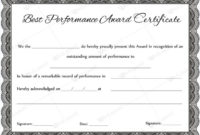 Best Performance Award Certificate 03  Award Certificates for Amazing Best Performance Certificate Template