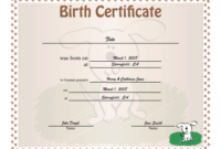 Birth Certificate For Puppies Printable Certificate  Dog in Amazing Pet Birth Certificate Template 24 Choices