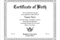Birth Certificate Template  38 Word Pdf Psd Ai intended for Birth Certificate Template For Microsoft Word