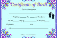 Birth Certificate Template  38 Word Pdf Psd Ai pertaining to Amazing Birth Certificate Template For Microsoft Word