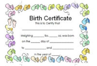 Birth Certificate Template And To Make It Awesome To Read intended for Girl Birth Certificate Template