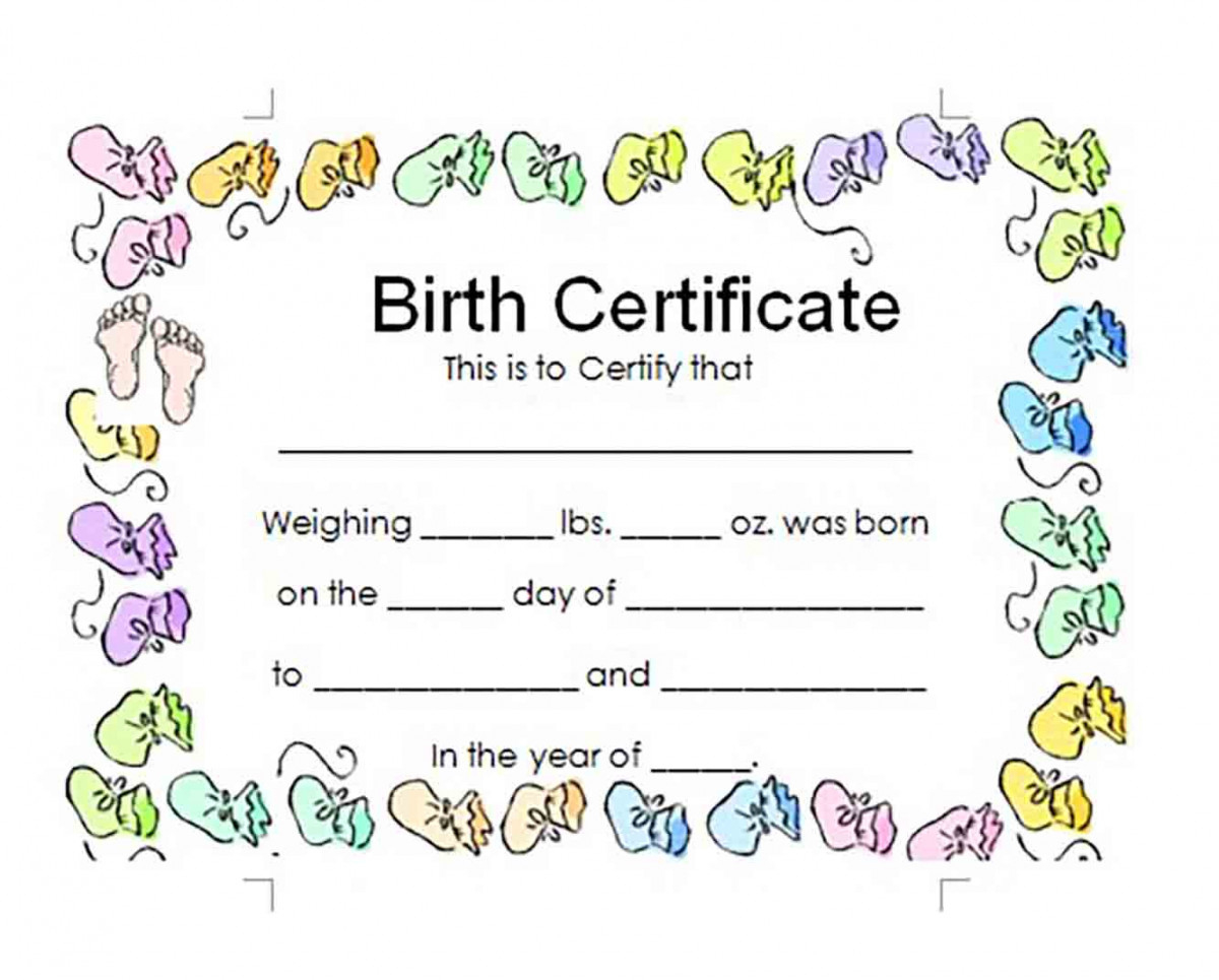 Birth Certificate Template And To Make It Awesome To Read intended for Girl Birth Certificate Template