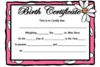 Birth Certificate Template And To Make It Awesome To Read regarding Awesome Rabbit Birth Certificate Template Free 2019 Designs