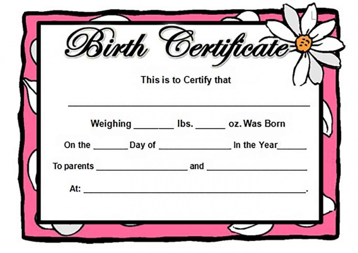 Birth Certificate Template And To Make It Awesome To Read regarding Awesome Rabbit Birth Certificate Template Free 2019 Designs