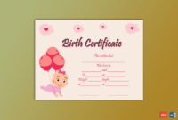 Birth Certificate Template Balloons In 2020 within Free Girl Birth Certificate Template