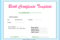 Birth Certificate Template For Microsoft Word 2 regarding Quality Birth Certificate Templates For Word