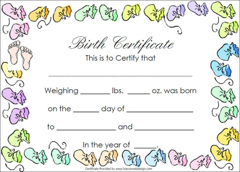 Printable Editable Birth Certificate Template Oahubeachweddings