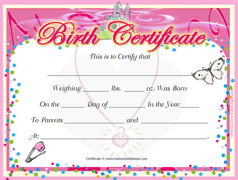 Birth Certificate Templates  Free Word Pdf Psd Format throughout Quality Birth Certificate Templates For Word