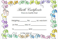 Birth Certificate Templates in Free Girl Birth Certificate Template
