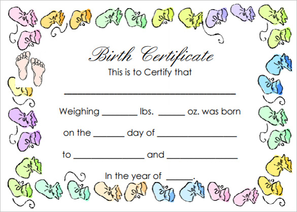 Birth Certificate Templates in Free Girl Birth Certificate Template