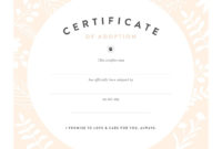 Blank Adoption Certificate  Mahrehorizonconsultingco In within Pet Birth Certificate Templates Fillable