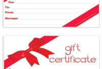 Blank Gift Certificate  Free Gift Certificate Template with Fillable Gift Certificate Template Free