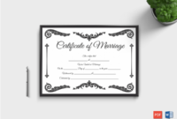 Blank Marriage Certificate Pdf  Word  Doc Formats within Awesome Blank Marriage Certificate Template