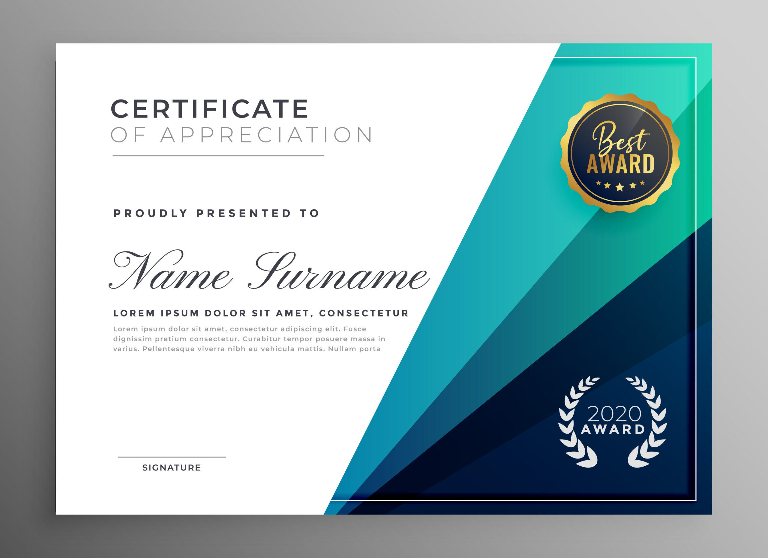 Blue Certificate Of Appreciation Template Design intended for Amazing In Appreciation Certificate Templates
