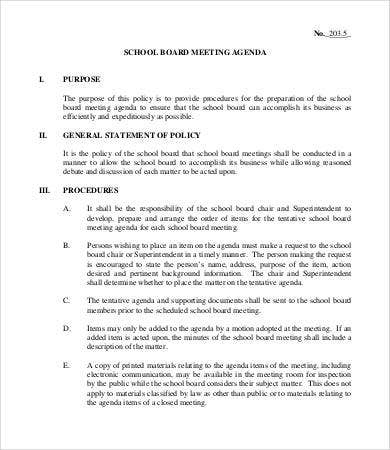 Board Meeting Agenda Template  8Free Word Pdf Documents intended for Awesome Financial Meeting Agenda Template