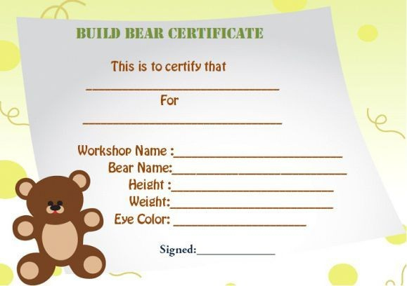 Build A Bear Birth Certificate Maker  Carlynstudio pertaining to Quality Build A Bear Birth Certificate Template