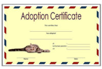 Cat Adoption Certificate Template Free 2Nd Idea In 2020 for Pet Adoption Certificate Template