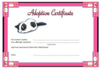 Cat Adoption Certificate Templates Free 9 Update Designs regarding Unicorn Adoption Certificate Free Printable 7 Ideas