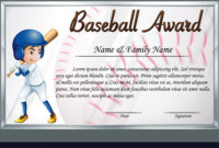 Cerificate Templates Prize Certificate Template throughout Baseball Award Certificate Template