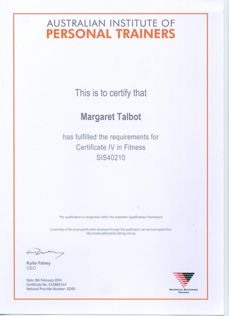 Certificate 4 In Fitness Certificates Templates Free intended for