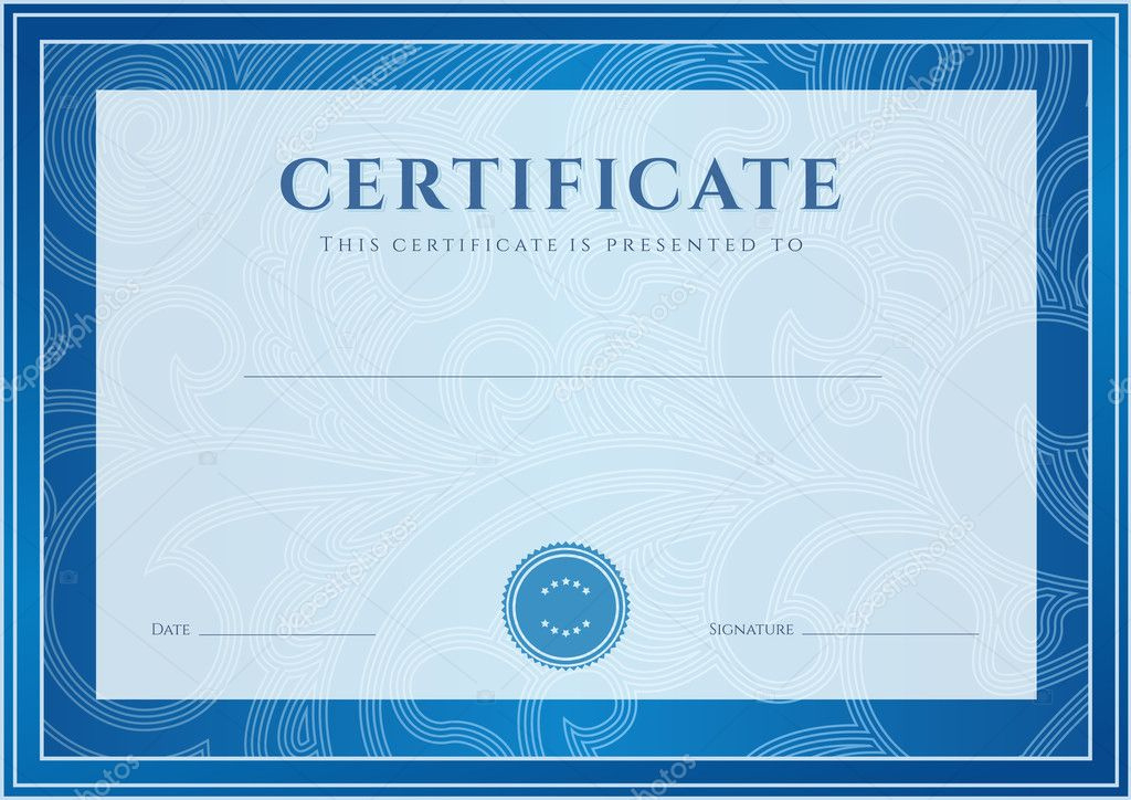 Certificate Diploma Of Completion Design Template in Best Certificate Scroll Template