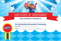 Certificate Of Achievement In Swimming  Pdf Format  E with Free Swimming Certificate Templates