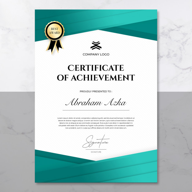 Certificate Of Achievement Template  Premium Psd File in Certificate Of Accomplishment Template Free