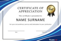 Certificate Of Appreciation Format Free Download Template pertaining to Awesome Formal Certificate Of Appreciation Template