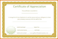 Certificate Of Appreciation Template Free Printable for Downloadable Certificate Of Recognition Templates