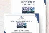 Certificate Of Authenticity Photography Template New within Authenticity Certificate Templates Free