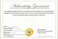 Certificate Of Authenticity Template  Great Sample Templates in Certificate Of Authenticity Templates